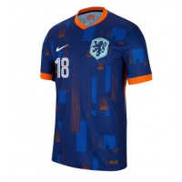 Camiseta Países Bajos Donyell Malen #18 Visitante Equipación Eurocopa 2024 manga corta